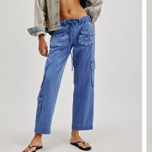 Free people Blue Cargo Pants